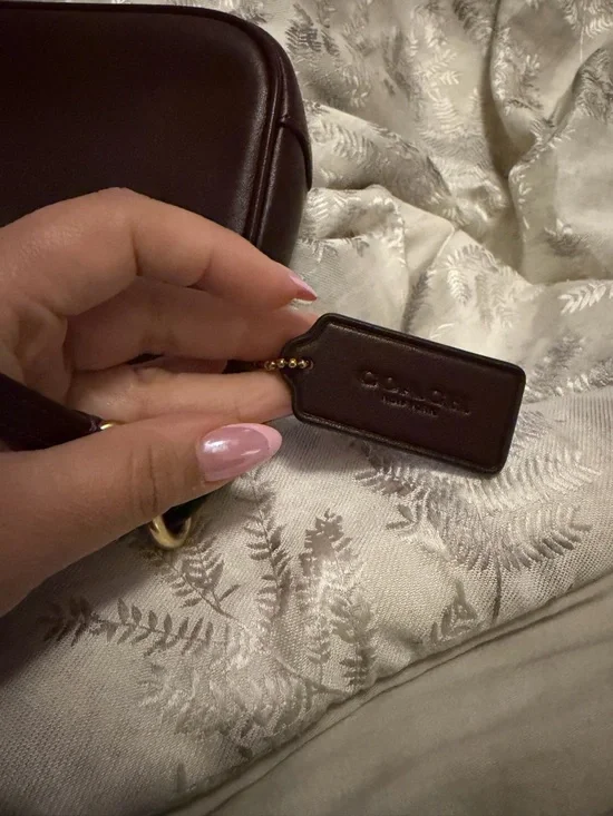 Coach Plaza Bag Black Currant Leather Shoulder Bag Rare Color 🍇🍷 - Picture 4 of 6